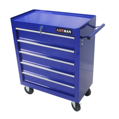 5 Drawers Rolling Tool Box Cart Tool Storage Cabinet Garage Chest with Wheels - Picture 7 of 8