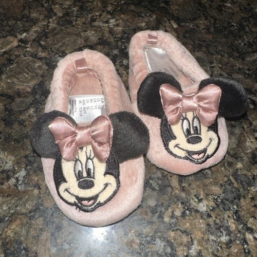 H&M Minnie Mouse Baby Girl Soft Slippers Dust Pink Shoes Non Slip Sz 1-2 Disney - Picture 15 of 15