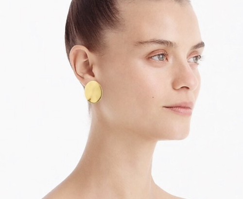 Neu mit Etikett J Crew gehämmerte Scheibe Gold Ohrringe - Bild 2 von 4