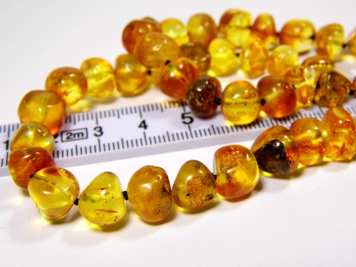 Baltic Amber Necklace 19" 25gr. Cognac Honey Transparent Natural Stone 5763 - Picture 6 of 11