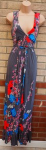 MONSOON-GREY-BLUE-PINK-RED-FLORAL-BELTED-V-NECK-SUMMER-LONG-MAXI-DRESS-12-M