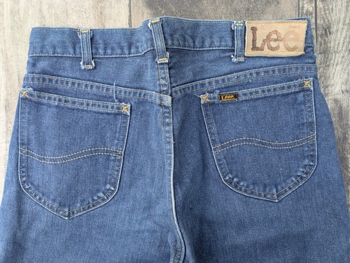 VTG 70s Mens Lee Riders 200 Straight Leg Indigo Blue Jeans Talon 42 31x34 - Picture 9 of 16