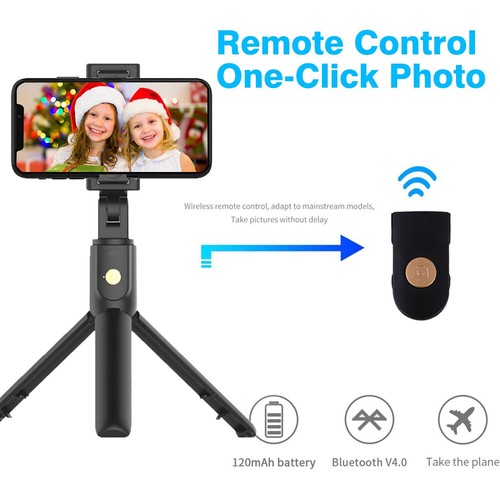 Selfie Stick kabellos integriertes Stativ Fernauslöser Ständer für Handys - Bild 7 von 7