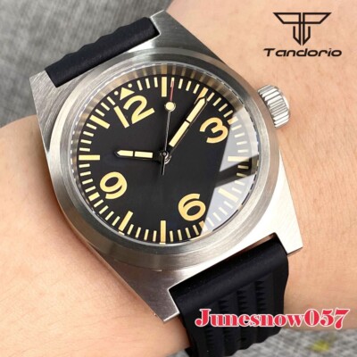 Tandorio 38MM Diver Luminous Dial NH35 Mechanical Men Wristwatch Sapphire Glass