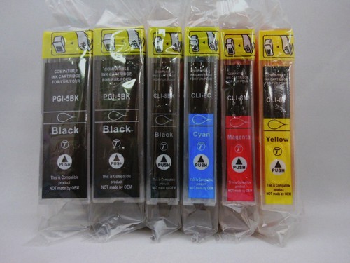 6PK PGI5 BLK CLI8 BK C M Y Inkjet Cartridge for Canon Pixma iP4300 iP4500 iP5300 - Picture 3 of 3