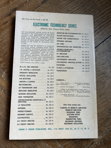 Semiconductors and Transistors ©1961 Ed. Alexander Schure RIDER Publication PB - Imagen 2 de 12