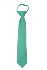 Boys 14 Inch Seafoam Green Solid Pretied Zipper Necktie Weddings Formals - NWT
