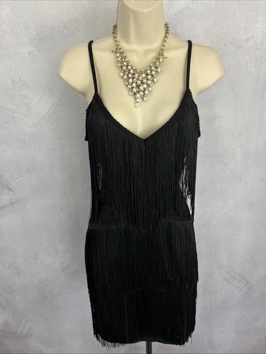 Damen Kleid Fransen Party Abend Cocktail besondere formelle Anlässe Größe UK 12
