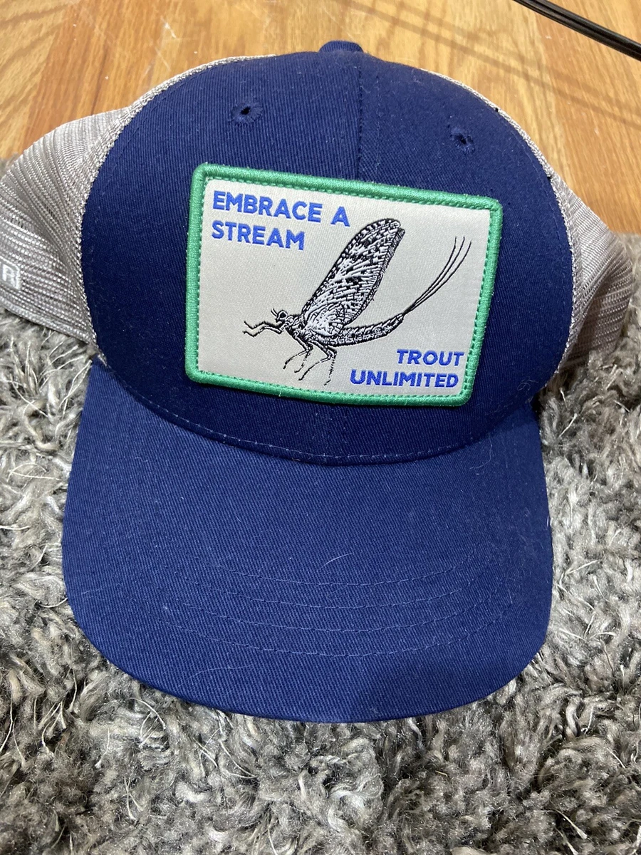 Trout Unlimited Embrace the Stream patch fly fishing hat SnapBack mesh  trucker