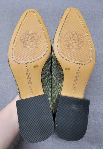 Vince Camuto Pointed Toe Loafer Silver Yellow Sparkle Women Shoes Size 8 - Picture 12 of 16