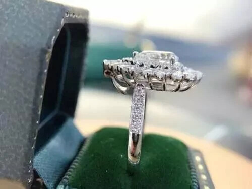 2Ct Pear Cut Lab Created Diamond Valentine's Day Gift Ring 14K White Gold Finish - Picture 3 of 12