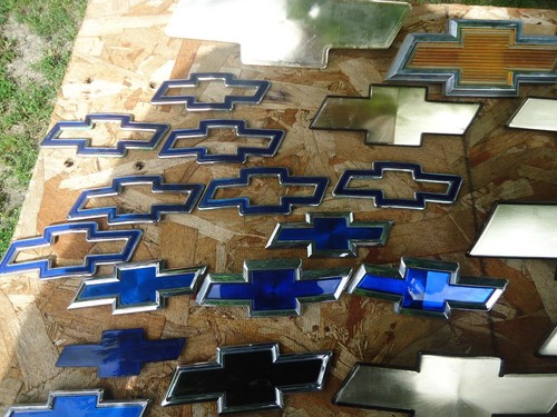 QTY6 FORD OEM BLUE CHROME OVAL PLASTIC EMBLEM BADGE LOGO DAMAGED ART DECO LOT#2 - Foto 22 di 24