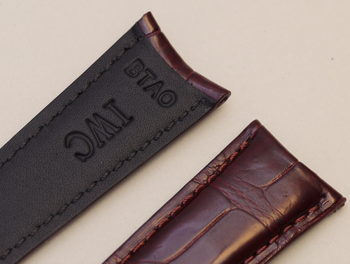 ORIGINAL GENUINE IWC PILOT PORTUGAL Watch Alligator Leather Strap Brown 22mm - Picture 2 of 7