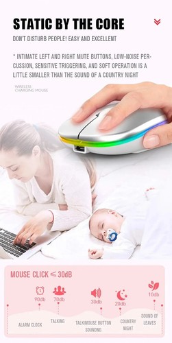Bluetooth 5.2 Dual-mode Phablet Computer Bluetooth Wireless Mouse Portable New - Picture 14 of 21