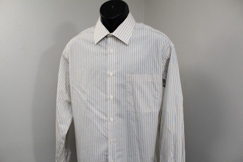 Ike Behar Dress Shirt Striped Long Sleeve Button Up Mens Size 17-34 XL - Picture 2 of 9