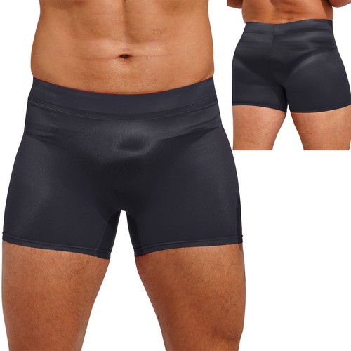 Mens Boxer Shorts Stretchy Glossy Shorts See-through See-through Shorts - Picture 40 of 52