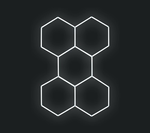 5 Grids Hexagon Honeycomb LED Hex Light Custom Car Wash Beauty Station Gym Light - Picture 4 of 12