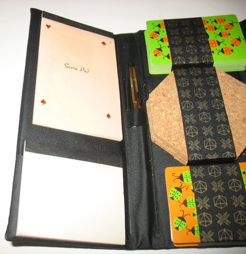 Bridge Set Spielkarten MCM Etui Untersetzer Druckbleistift Marienkäfer Rückseiten - Bild 3 von 5