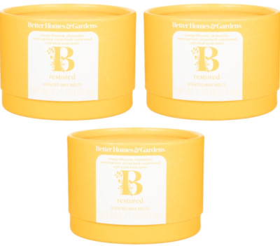 3 Pk Better Homes & Gardens Orange Clementine Apricot Bark Cedarwood Musk Wax 