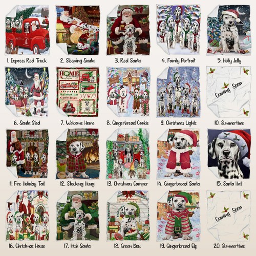 Dalmatian Dog Blanket Personalized Throw Woven Fleece Sherpa Christmas NWT - Picture 3 of 30