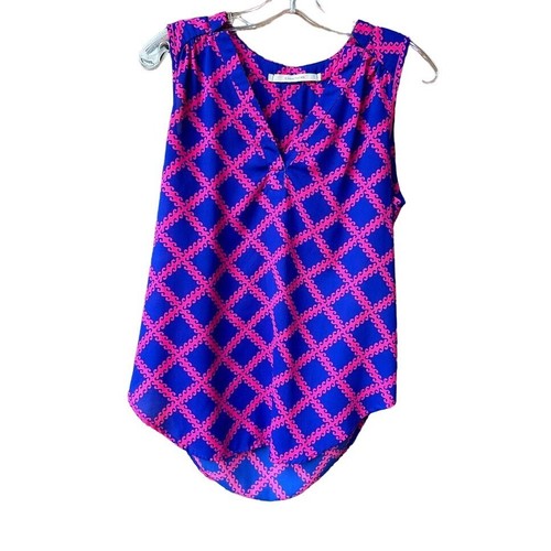 41 Hawthorn Sleeveless Top Blue & Pink Geometric Print Size S - Picture 1 of 6