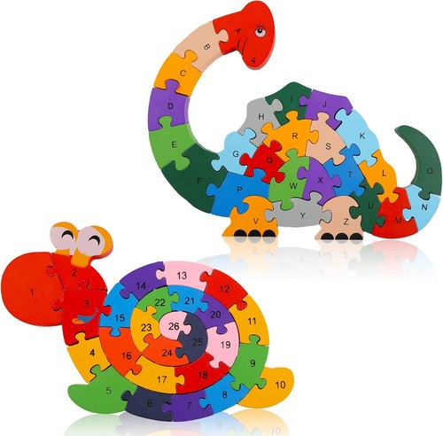 Lovestown Wooden Animal Puzzles for Toddlers, Alphabet Building Blocks for Kids, - Picture 8 of 12