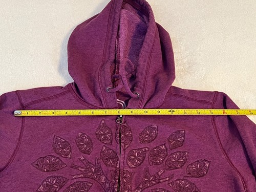Life is Good Women's Full Zip Hoodie Purple Gorgeous Embroidery Medium (runs sml - Foto 7 di 18
