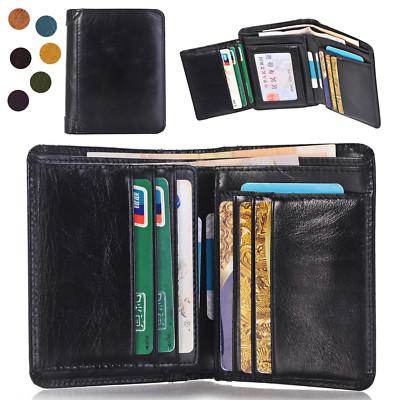 Men/'s Genuine Leather Wallet ID Card holder Bifold Coin Purse Pocket Money Clip