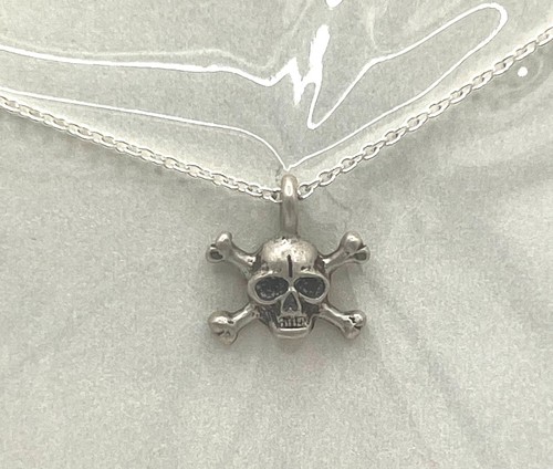 Dogeared make a wish skull sterling silver necklace charm on the chain - Picture 2 of 2