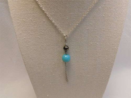 LOTE de 13 piezas colgantes collar joyería azul turquesa plata lapislázuli moda - Imagen 13 de 15