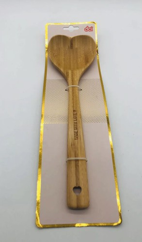 DCI Bamboo Spoon Heart Shaped Wooden Kitchen Serving Spoon New - Picture 5 of 5