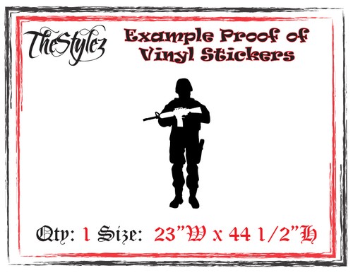 Military Soldier With Rifle Wall Vinyl Sticker - Bild 2 von 4