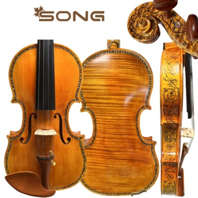 Strad style SONG Master inlay/drawing violin, professional amazing tone. W/case