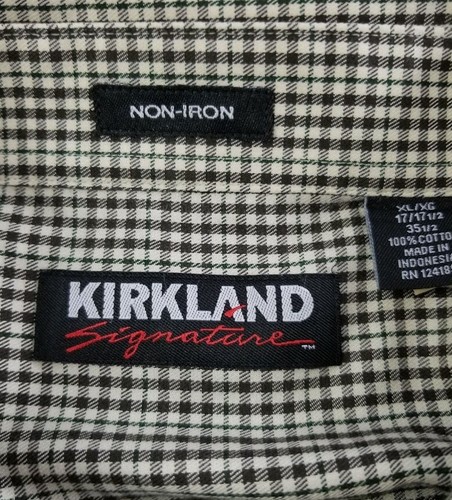 Kirkland Button Up Shirt Men’s XL Check Long Sleeves Pocket Non-Iron Work Career - Picture 4 of 9