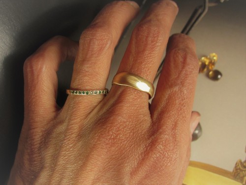 Wedding ring. 14k yellow gold wedding ring for women. 14K gold Wedding band. - 第 10/10 張圖片