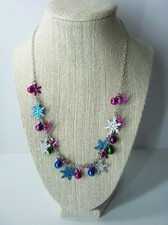 Claire's Necklace Holiday Snowflakes and Jingle Bells 21" USA SELLER