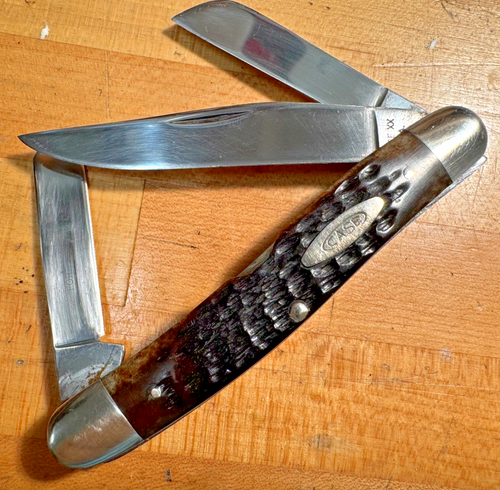 VINTAGE CASE XX APPALOOSA BONE STOCKMAN 63047 CV POCKET KNIFE 2 DOT 1978 - Picture 3 of 19