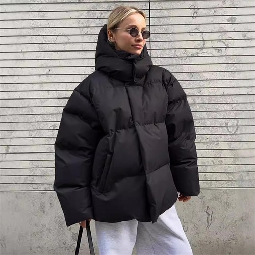 Oversize Coat Women's Loose Cotton Coat Jacket Padded Fashion Hooded Coat Top - Picture 4 of 20