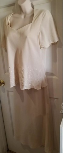 Studio 1 Womens Beige 2pc Skirt Set Size 10 Euc - Picture 8 of 10