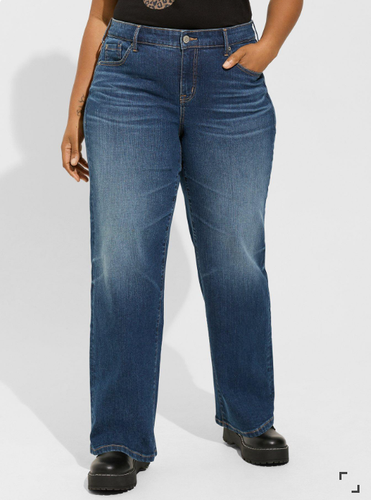 Jeans donna Torrid gamba larga vintage denim elasticizzato blu nuovo con etichetta taglia 22S