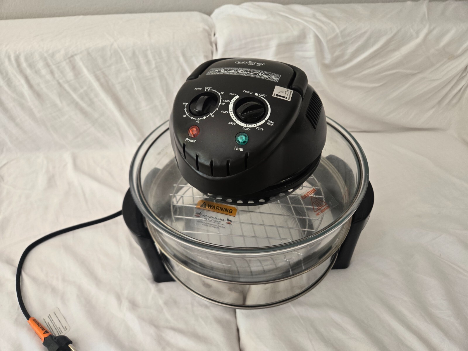 Nutrichef Black Halogen Oven Air Fryer for Countertop Multi-Purpose Cooking