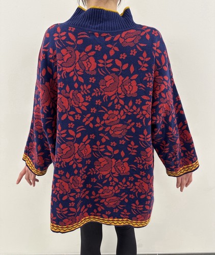 Gudrun Sjoden Cotton Wool Floral Oversized Long Sleeve Knit sweater Size XL - Picture 8 of 15