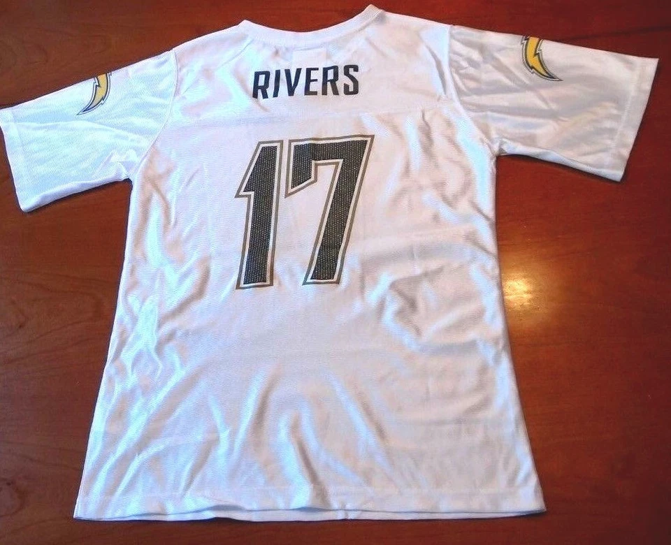 Camiseta deportiva de los San Diego Chargers #17 Phillip Rivers NFL para niñas talla XL 14-16  Foto 2 de 3
