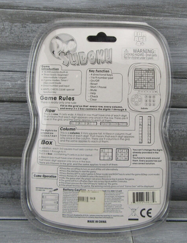 Sudoku Pro Handheld Electronic Travel Game 12,000 + Puzzles 3 Different levels - Picture 2 of 13