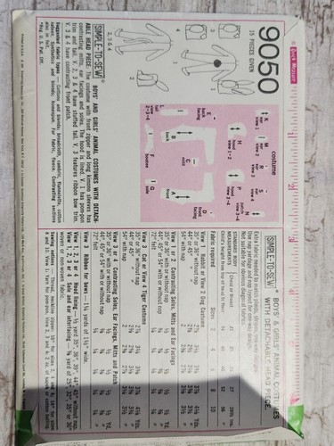 Simplicity 9050 Childrens Pattern Costume Sewing UC FF Size 4 Boy Girl - Picture 6 of 8