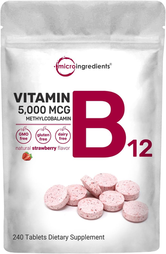 Micro Ingredients Vitamin B12 5000Mcg | Methyl B12 Active Form – 240 Chewable Ta - Picture 8 of 12