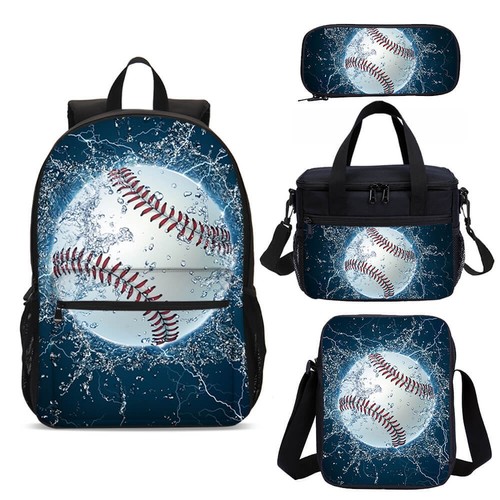 Wasser Baseball Sport Kinder Schule Rucksack Isoliert Lunch Bag Stift Etui Wert Menge - Bild 19 von 19