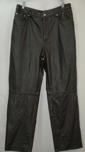 Tommy Hilfiger Brown Genuine Leather Pants Classic