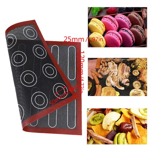 Perforierte Silikon-Backmatte Antihaft-hitzebeständige 40x30 Macaron-Gebäck - Bild 8 von 9
