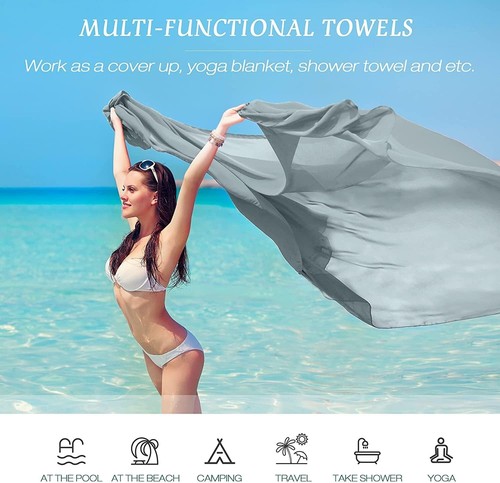 Super Absorbent Beach Towel - Quick Dry & Lightweight - Oversize for Adults - Picture 4 of 11